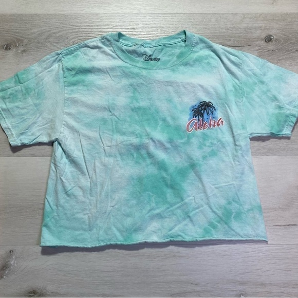 Disney Lilo & Stitch Aloha Hand Cropped the Dye Graphic T-Shirt, Small - Picture 1 of 6